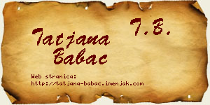 Tatjana Babac vizit kartica